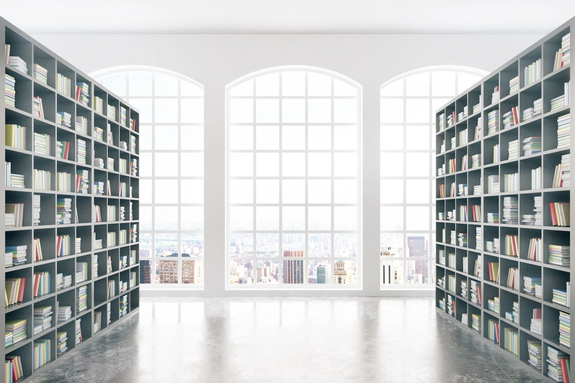 Szyba biblioteki po aplikacji folii anty UV